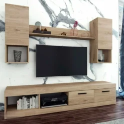Parete attrezzata moderna rovere chiaro PAI6021