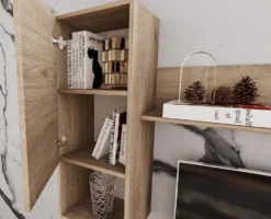Parete attrezzata moderna rovere chiaro PAI6021
