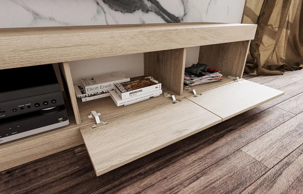 Parete attrezzata moderna rovere chiaro PAI6021