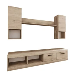 Parete attrezzata moderna rovere chiaro PAI6021