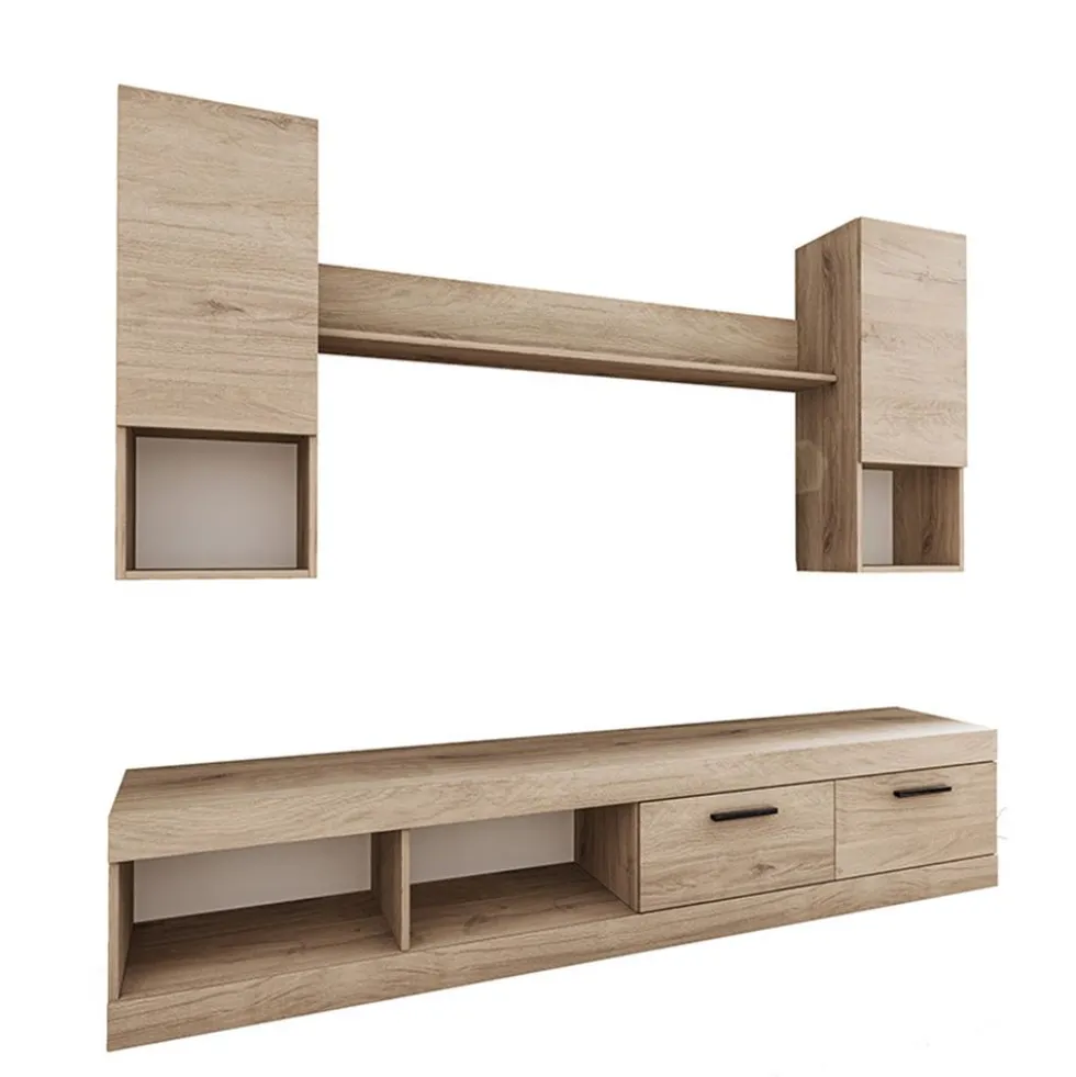 Parete attrezzata moderna rovere chiaro PAI6021