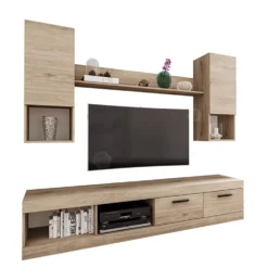 Parete attrezzata moderna rovere chiaro PAI6021