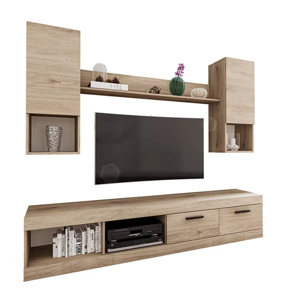 Parete attrezzata moderna rovere chiaro PAI6021