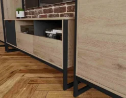 Parete attrezzata moderna rovere chiaro ed antracite PAI32