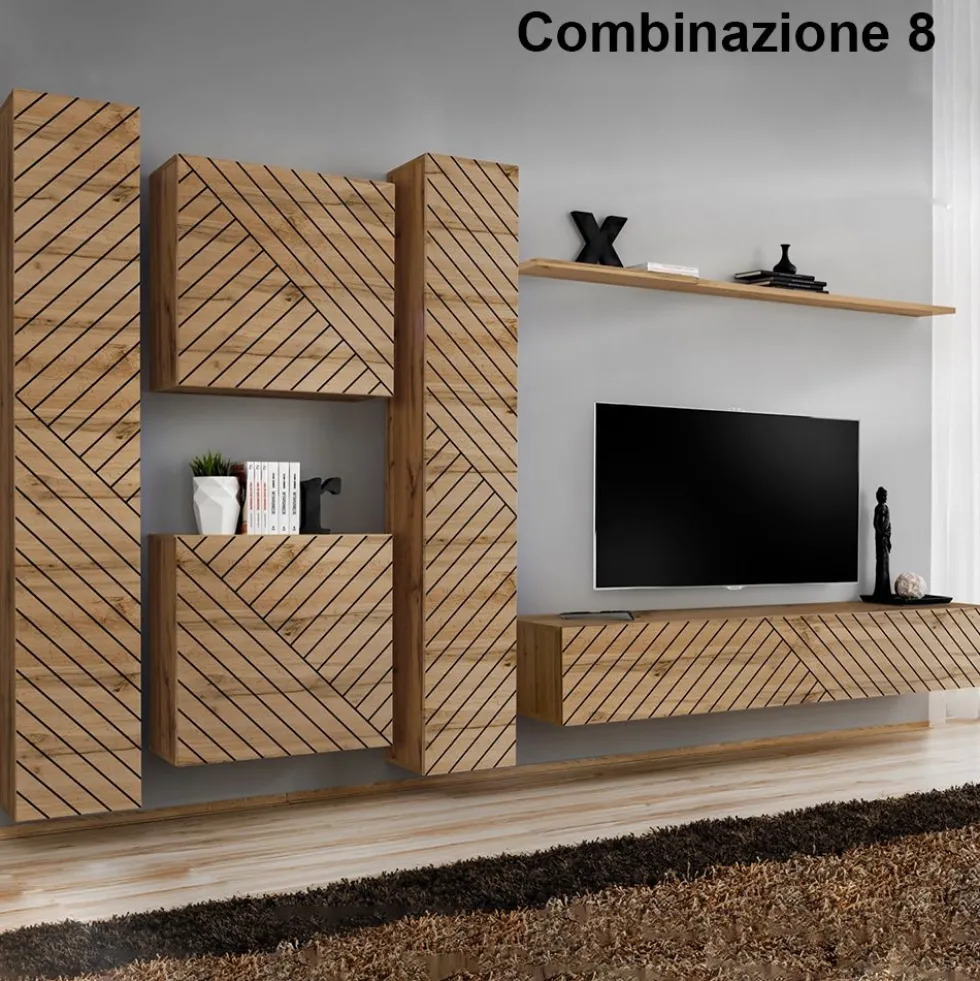 Parete attrezzata moderna sospesa PAP50