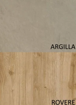 Parete attrezzata moderna 276x190 cm argilla e rovere PAL32