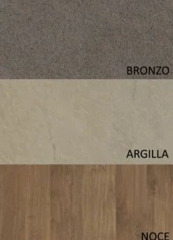 Parete attrezzata moderna 276x200 cm argilla bronzo e noce PAL14