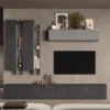 Parete attrezzata moderna 276x210 cm piombo e grigio PAL13