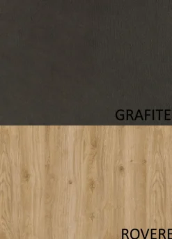 Parete attrezzata moderna 276x210 cm grafite e rovere PAL13