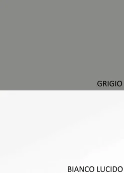 Parete attrezzata moderna 276x190 cm grigio e bianco lucido PAL16