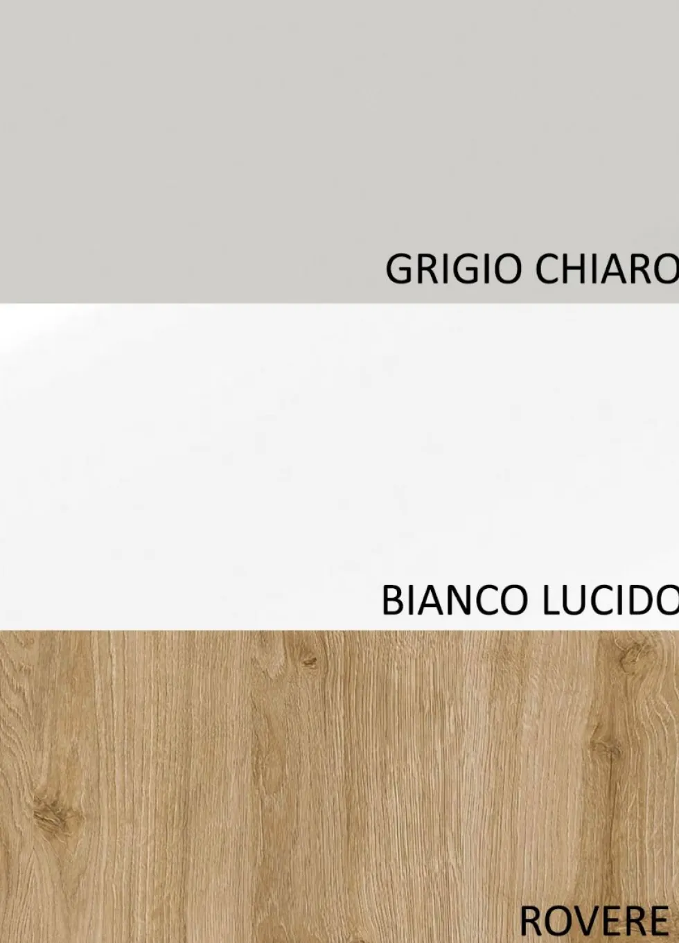 Parete attrezzata moderna 276x187 cm bianco lucido, grigio chiaro e rovere PAL25