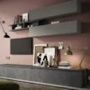 Parete attrezzata moderna 276x190 cm grigio e piombo PAL29
