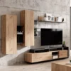 Parete attrezzata moderna 220x120 rovere e antracite PALK1