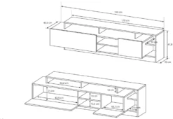 Parete attrezzata moderna 220x120 rovere e antracite PALK1
