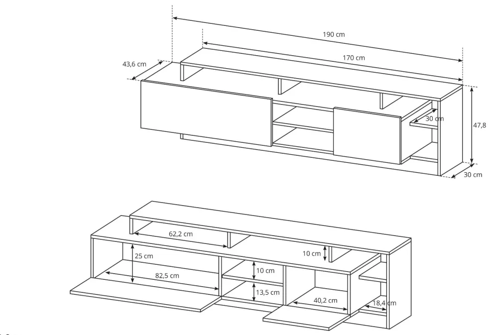 Parete attrezzata moderna 220x120 rovere e antracite PALK1