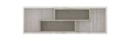 Parete attrezzata modulare con vetrinetta e luce led rovere scuro e rovere bianco SG27