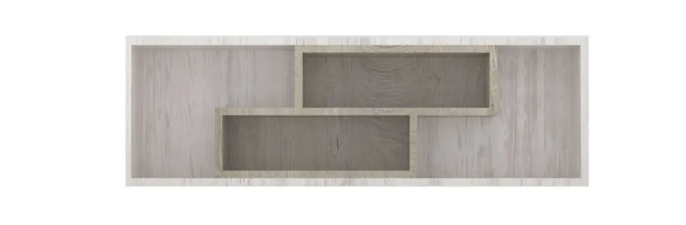 Parete attrezzata modulare con 4 mensole in rovere scuro e rovere bianco SG29