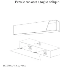 Parete attrezzata per soggiorno 285x200 cm bronzo e beige PAL75