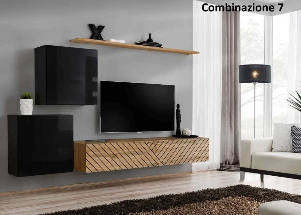 Parete attrezzata per tv sospesa PAP49