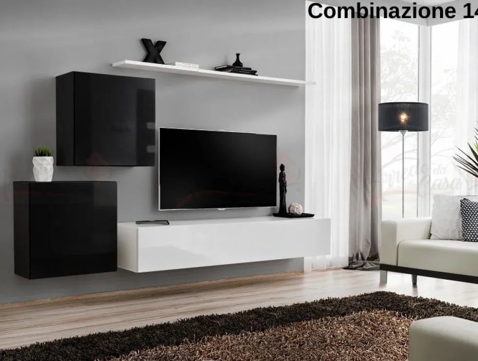 Parete attrezzata per tv sospesa PAP49