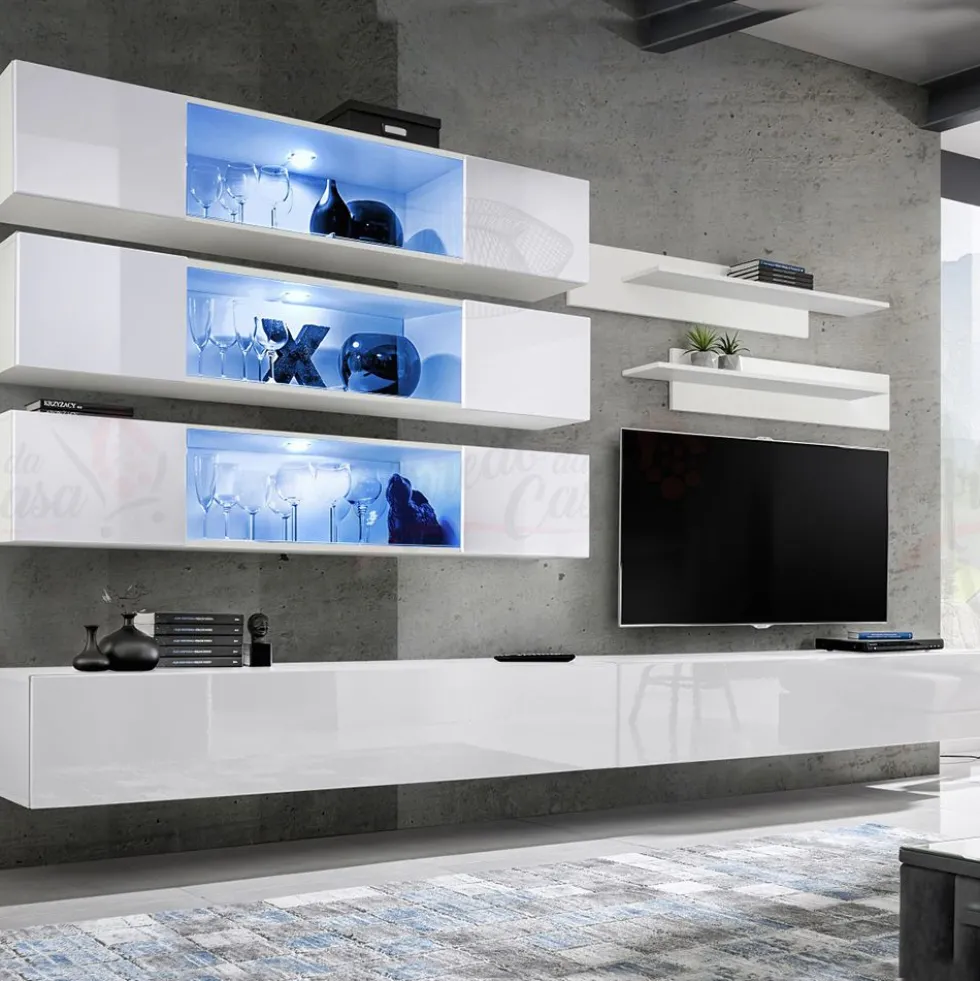 Parete attrezzata porta tv sospesa PAP107