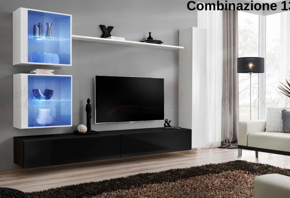 Parete attrezzata porta tv sospesa PAP62