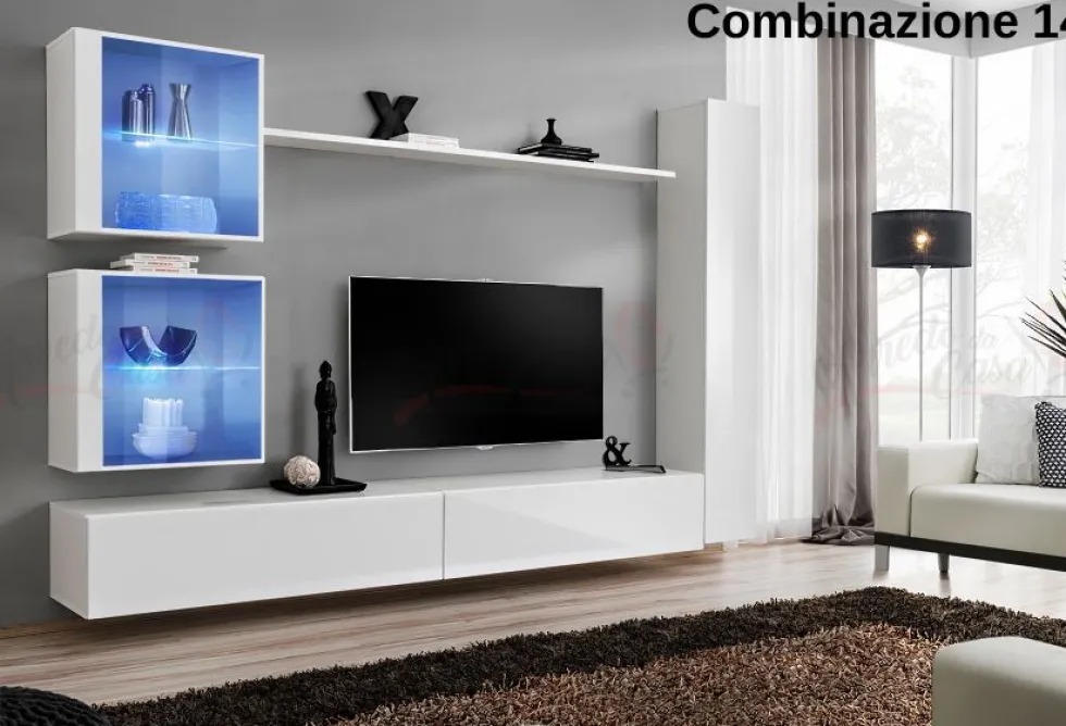 Parete attrezzata porta tv sospesa PAP62