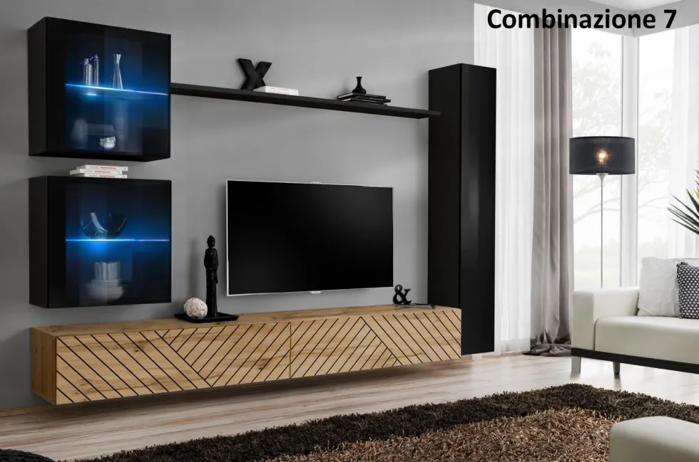 Parete attrezzata porta tv sospesa PAP62