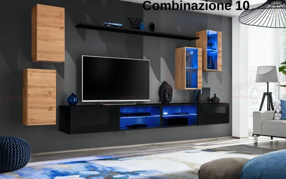 Parete attrezzata porta tv sospesa PAP71