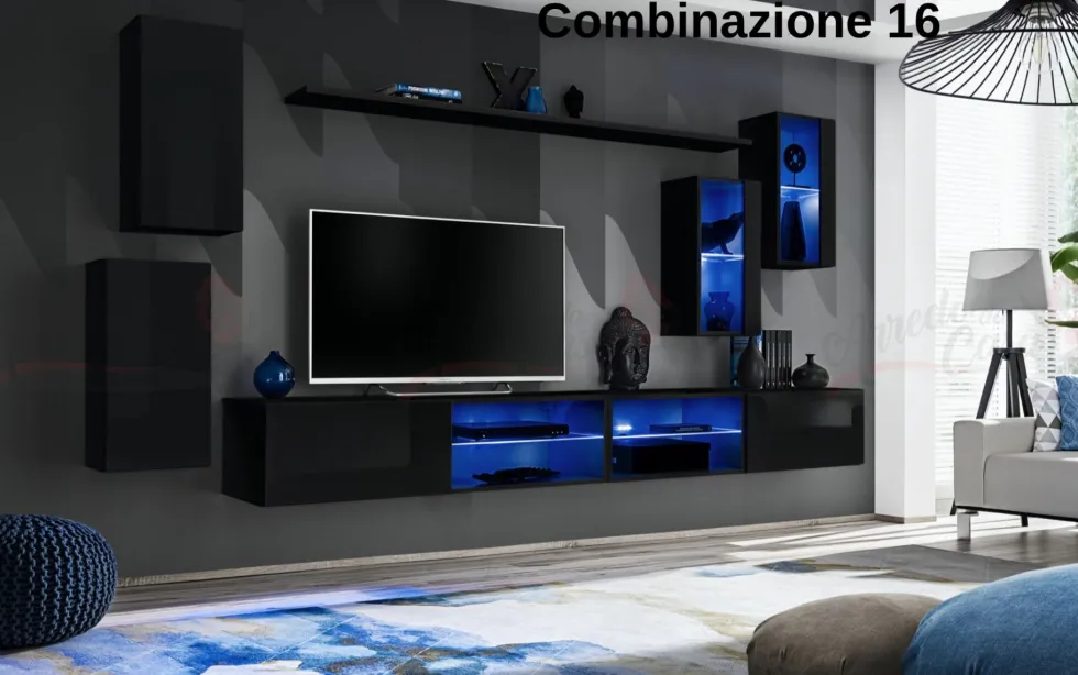 Parete attrezzata porta tv sospesa PAP71