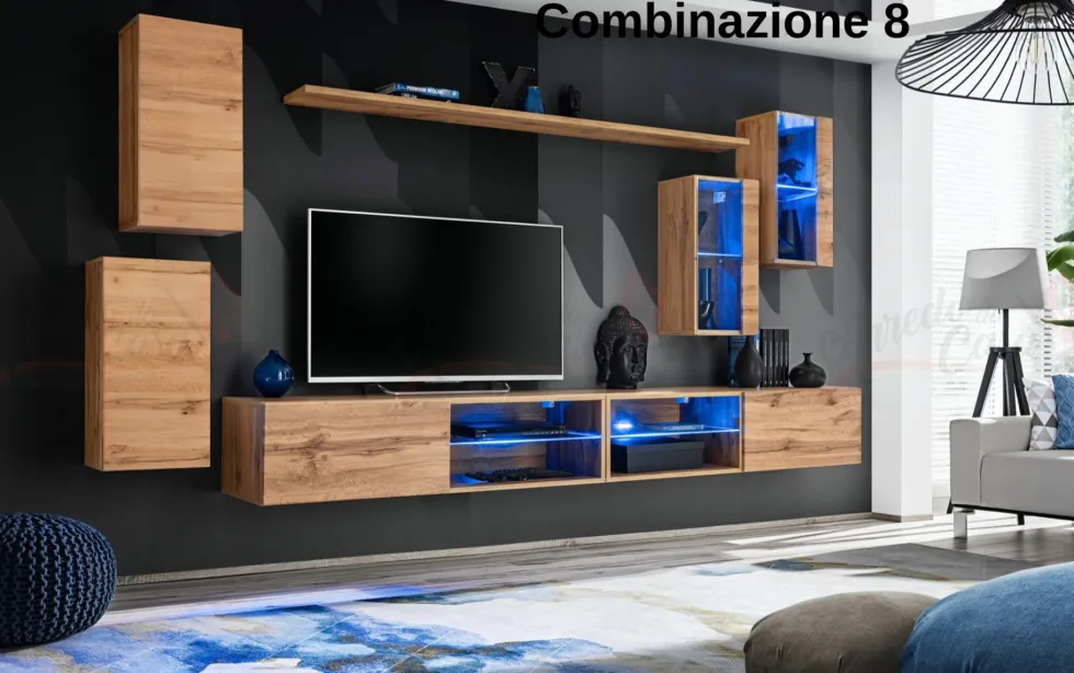 Parete attrezzata porta tv sospesa PAP71