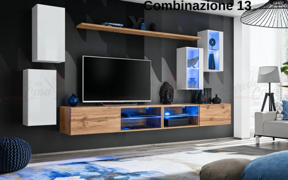Parete attrezzata porta tv sospesa PAP71