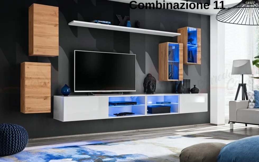 Parete attrezzata porta tv sospesa PAP71
