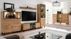 Parete attrezzata rovere miele PAP32