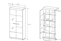 Parete attrezzata soggiorno moderna 298x194 rovere chiaro PALK6