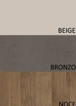 Parete attrezzata soggiorno 295x195 cm bronzo, beige e noce PAL57