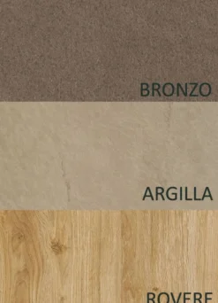 Parete attrezzata soggiorno 276x190 cm argilla, bronzo e rovere PAL49