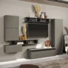 Parete attrezzata soggiorno 295x210 cm grigio e piombo PAL45