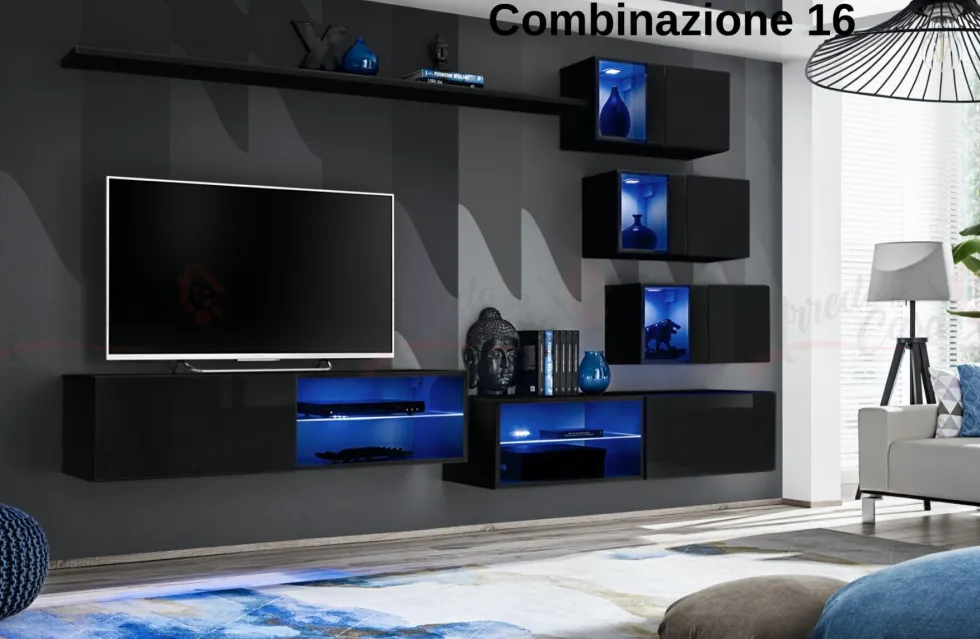 Parete attrezzata sospesa moderna PAP70
