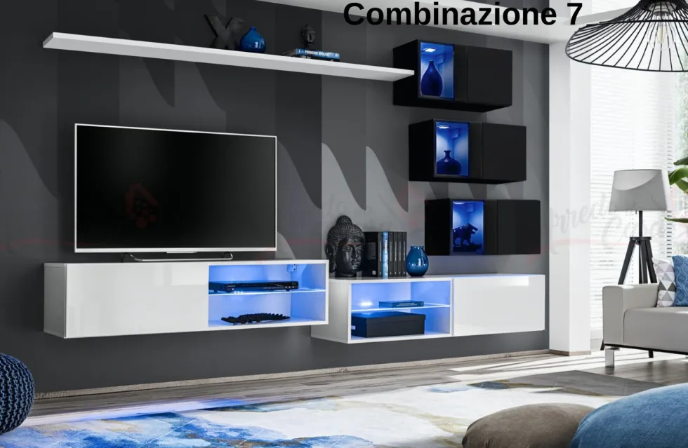 Parete attrezzata sospesa moderna PAP70