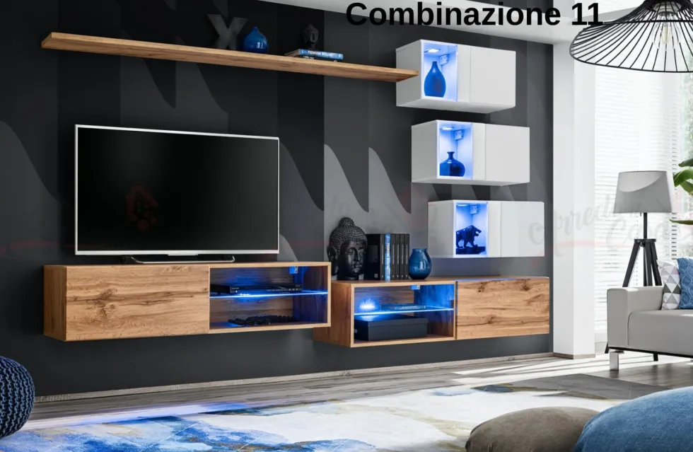 Parete attrezzata sospesa moderna PAP70