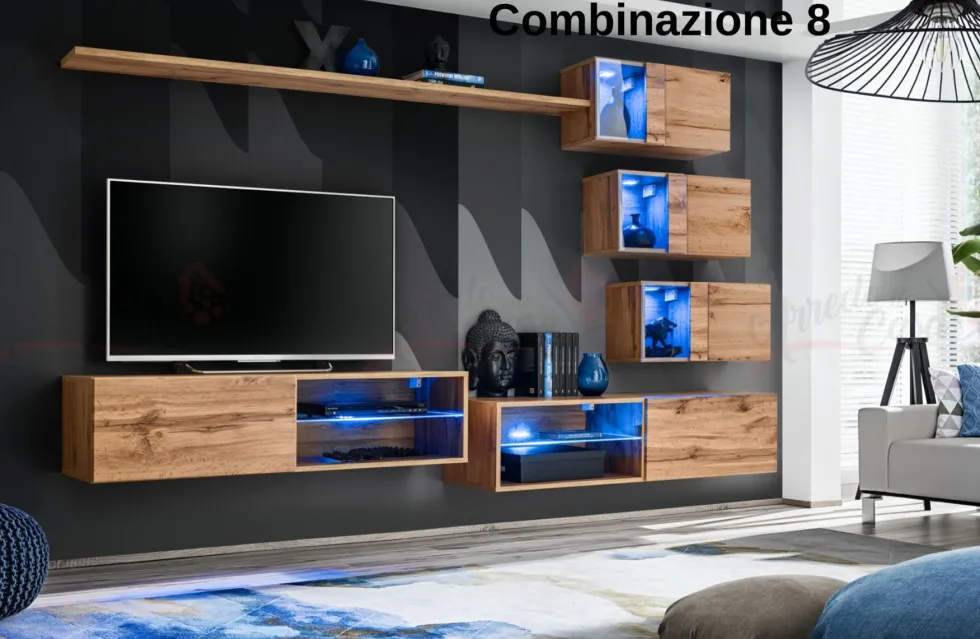 Parete attrezzata sospesa moderna PAP70