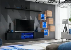 Parete attrezzata sospesa moderna PAP67
