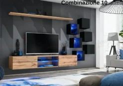 Parete attrezzata sospesa moderna PAP67
