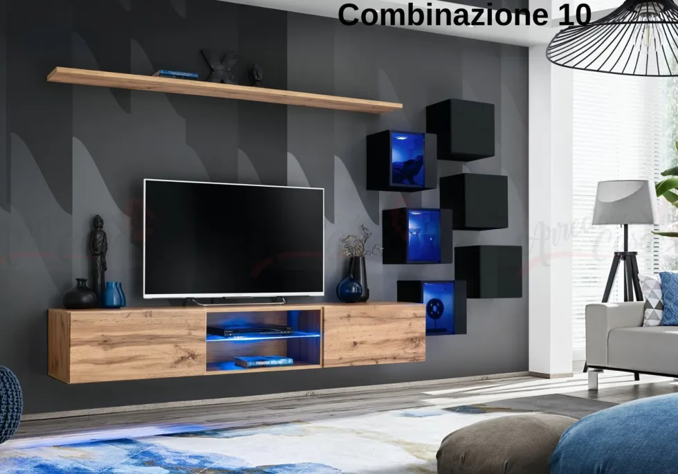 Parete attrezzata sospesa moderna PAP67