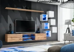 Parete attrezzata sospesa moderna PAP67