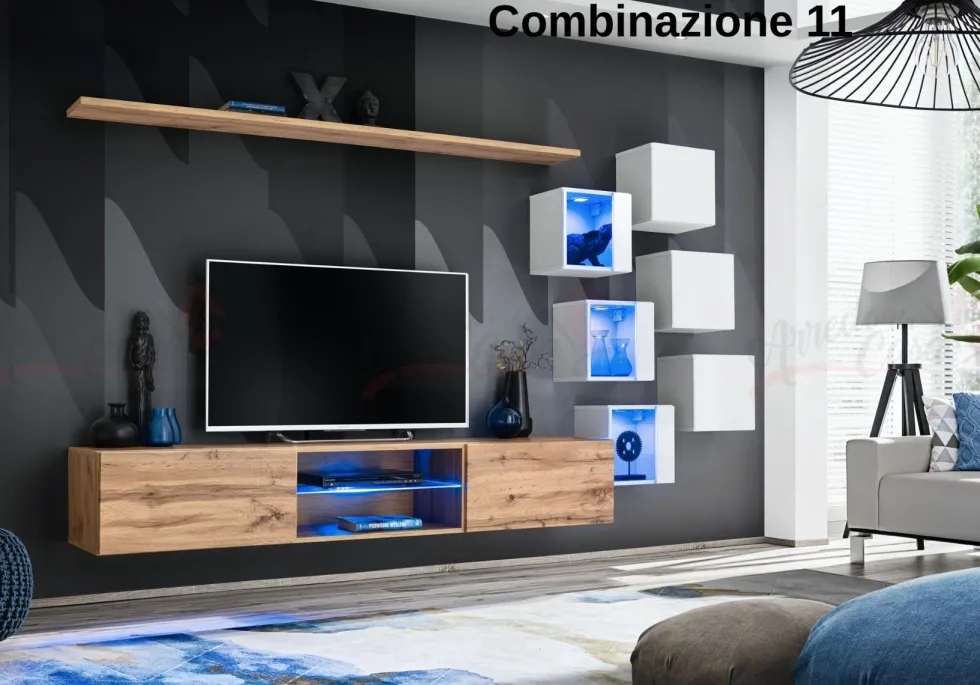 Parete attrezzata sospesa moderna PAP67