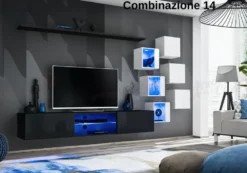 Parete attrezzata sospesa moderna PAP67