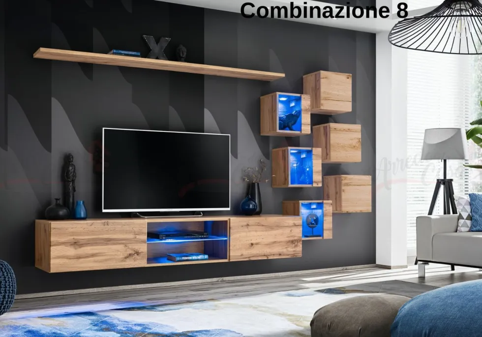 Parete attrezzata sospesa moderna PAP67