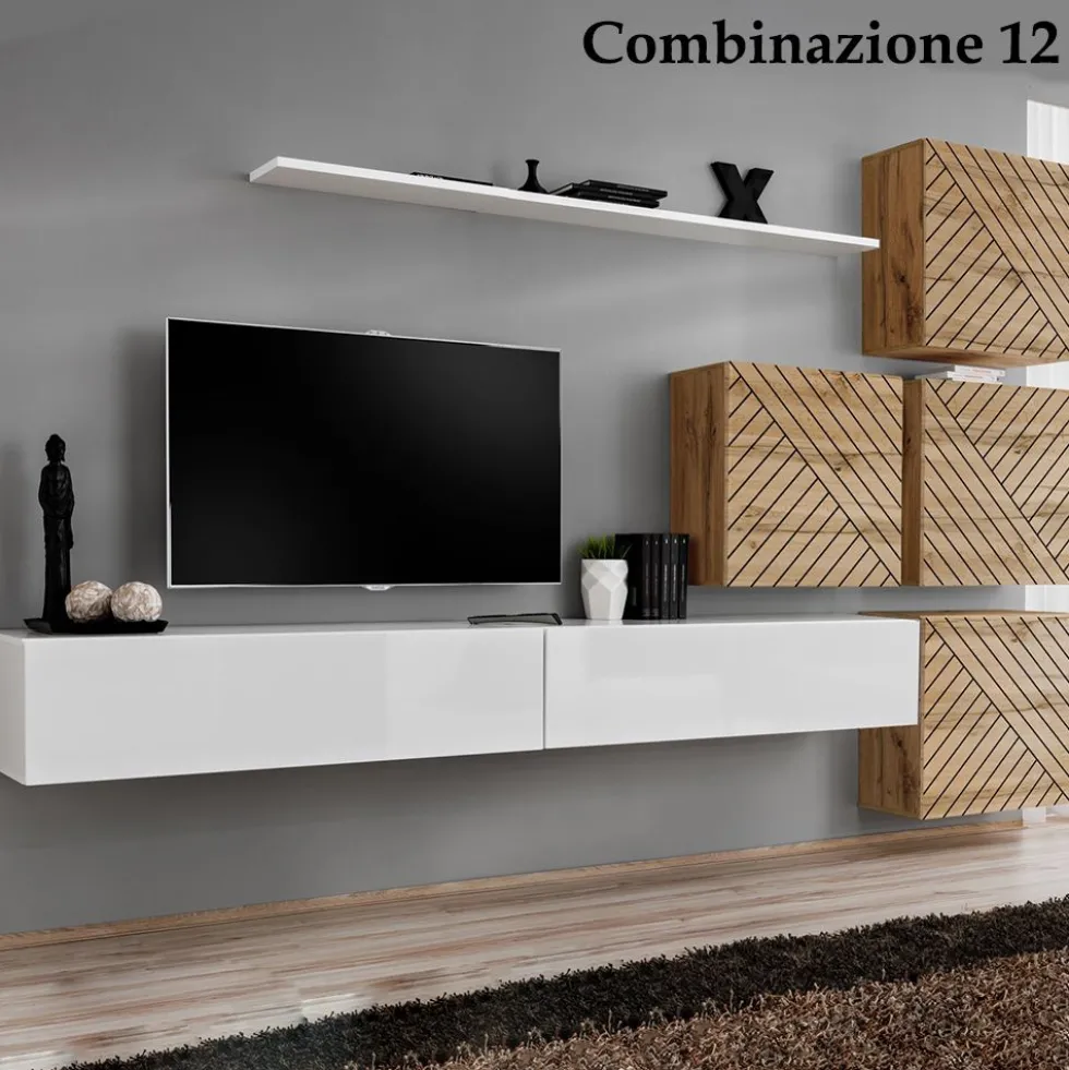 Parete attrezzata sospesa moderna PAP53